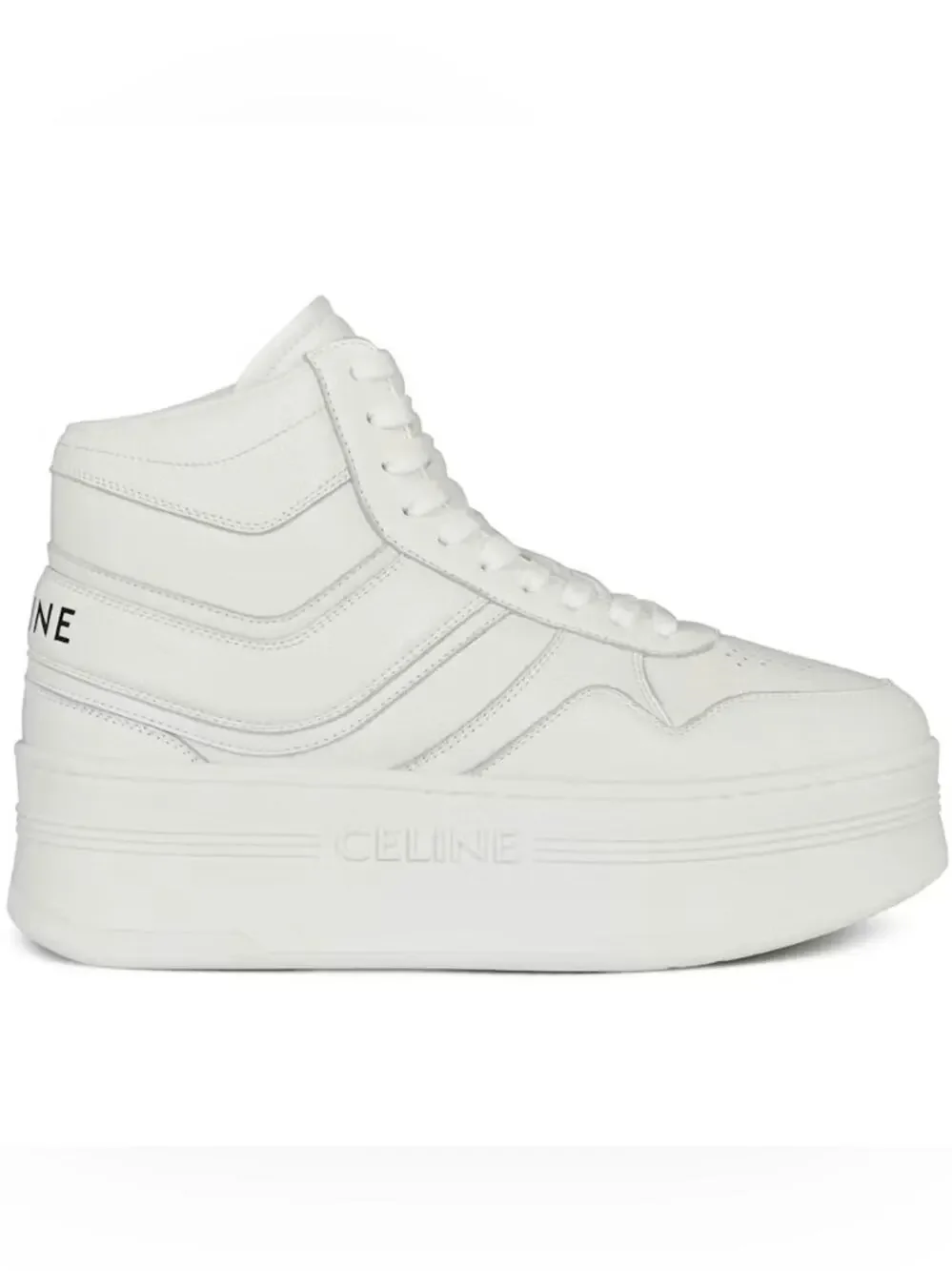 CELINE White Platform High Top Sneakers Size 41